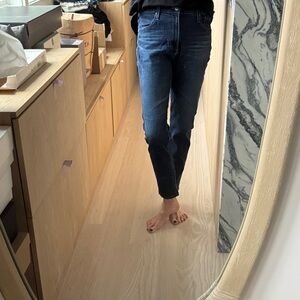 AG Adriano Goldschmied Dark Blue Straight Leg Jeans